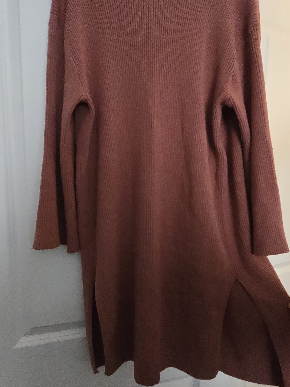 Dynamite Dusty Rose Open-Front Ribbed Cardigan - Picture 4 of 5